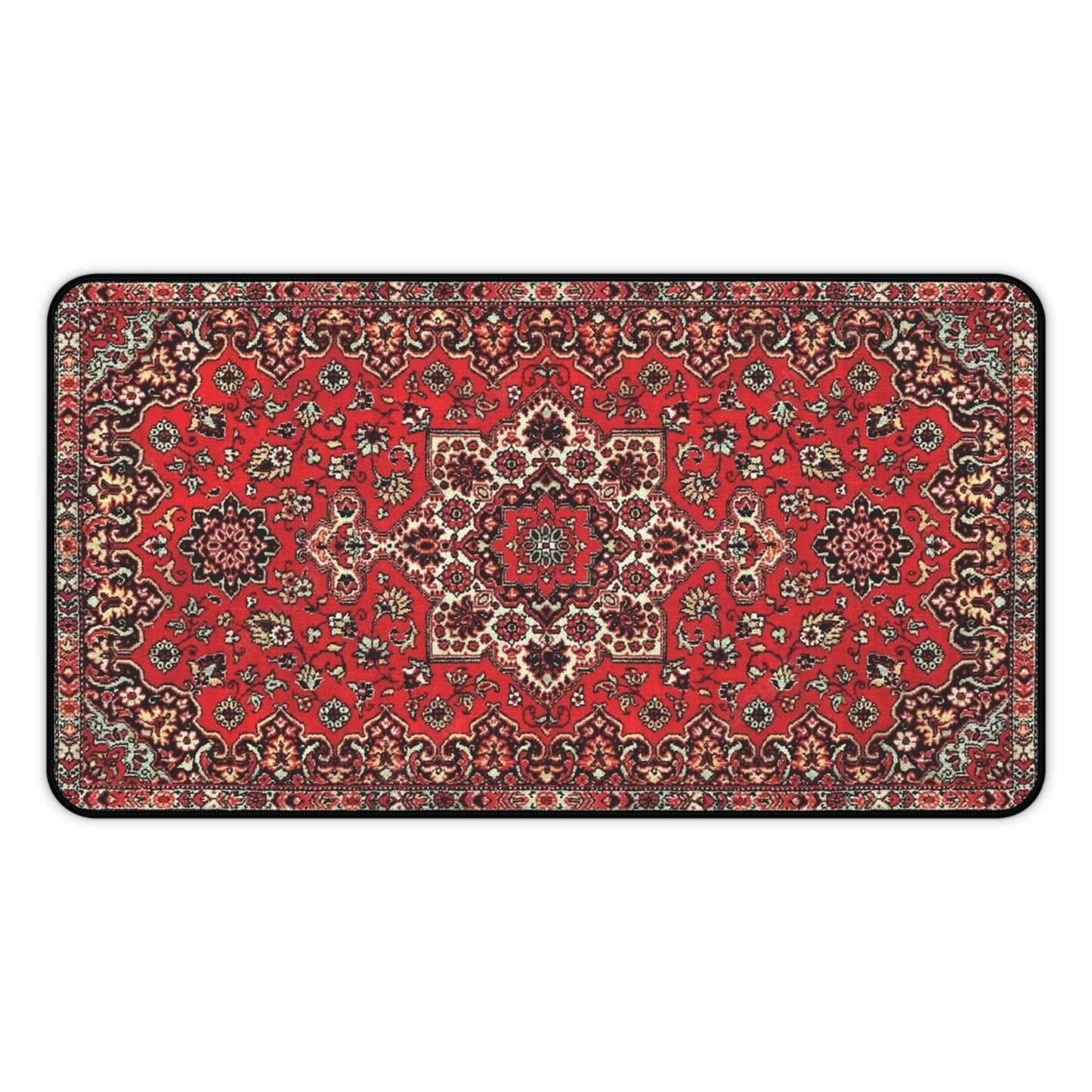 Russischer Teppich-Schreibtischunterlage – Vintage Rotes Orientalisches Mauspad
