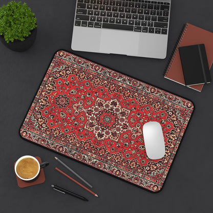 Russischer Teppich-Schreibtischunterlage – Vintage Rotes Orientalisches Mauspad
