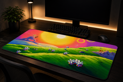 Alfombrilla de escritorio Bob Esponja Sunset Meadow — Alfombrilla de ratón floral pastel para juegos y oficina