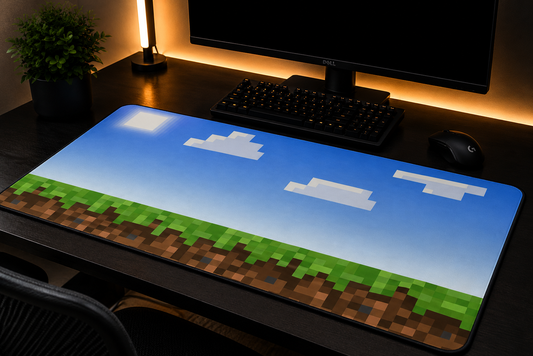 Minecraft Grassland Desk Mat — Retro Gaming Mousepad