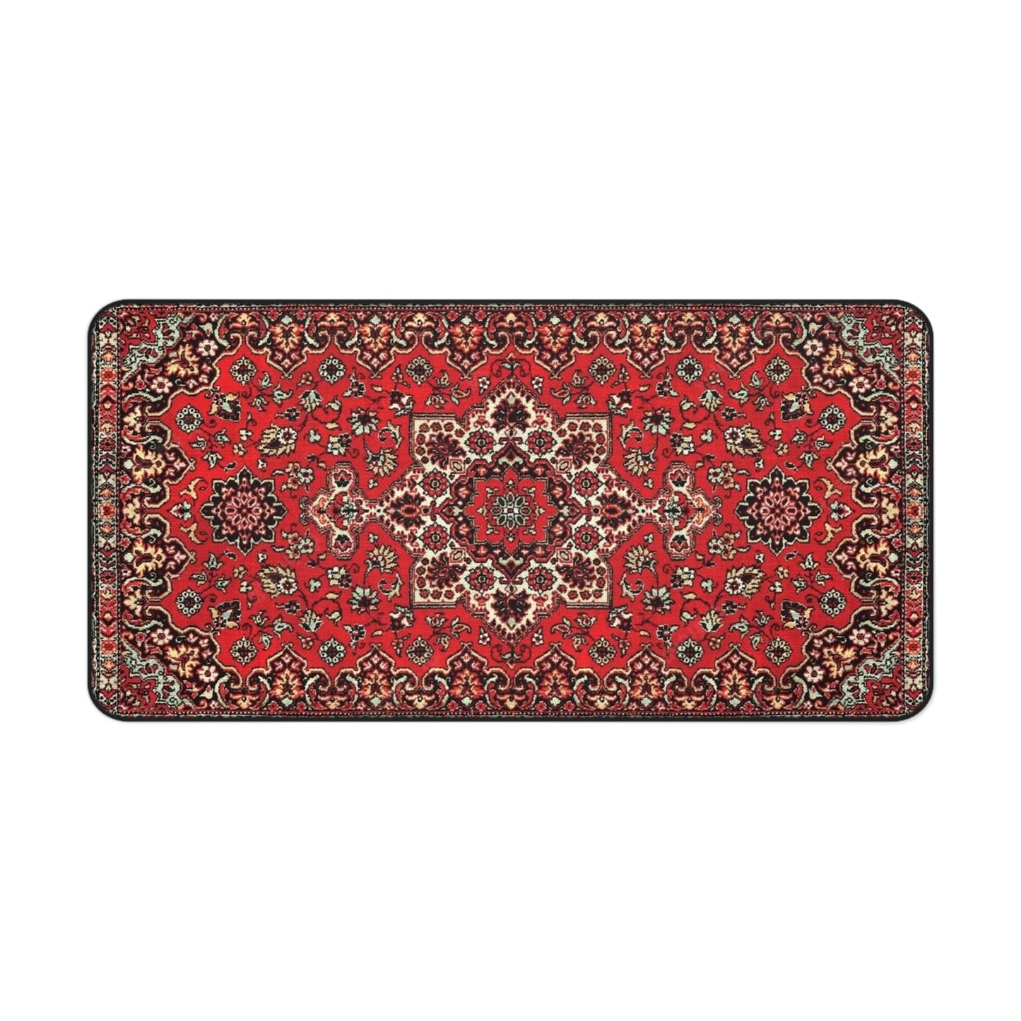 Russischer Teppich-Schreibtischunterlage – Vintage Rotes Orientalisches Mauspad