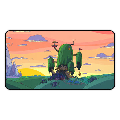 Adventure Time Treehouse Desk Mat — Cartoon Landscape Mouse Pad